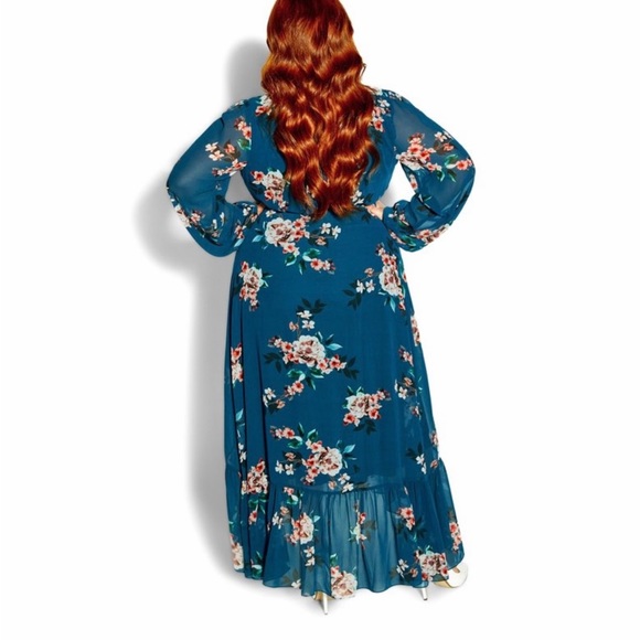 New City Chic Vanessa Floral Print Maxi Dress In Size 24 - Picture 2 of 3